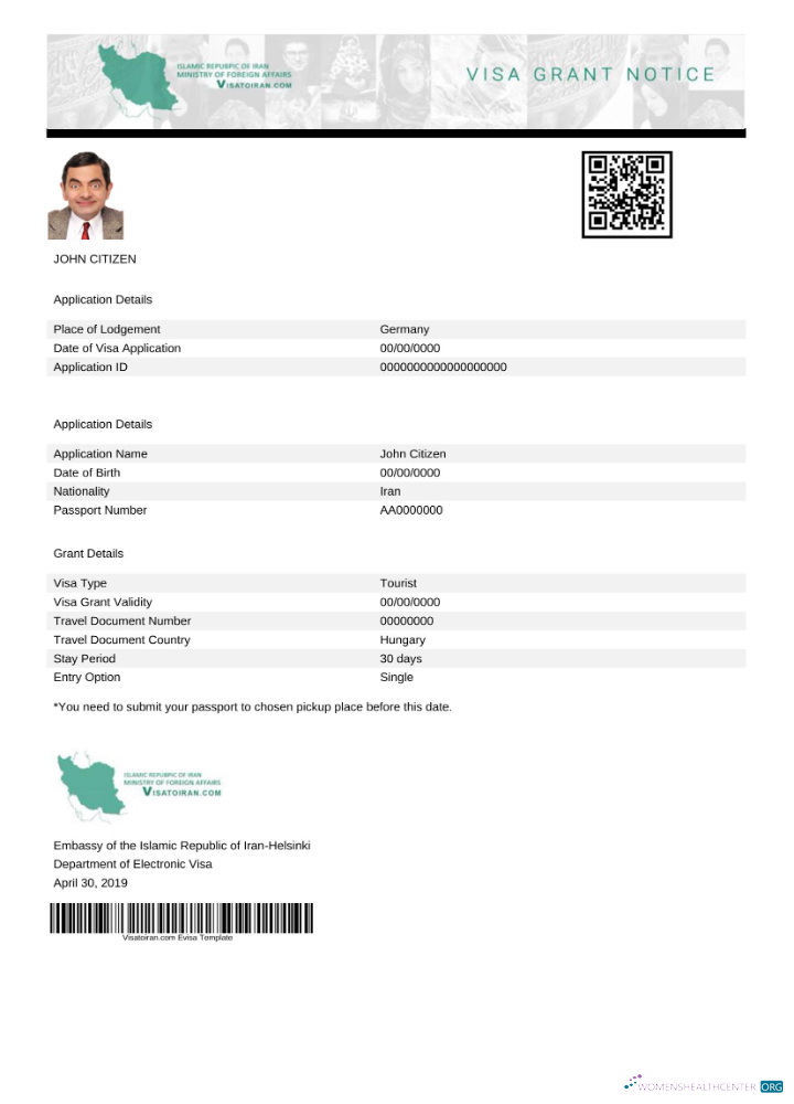 Download Iran e visa in Word and PDF template Photoshop template